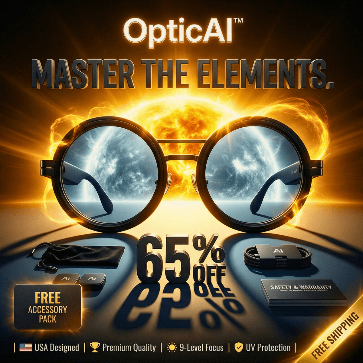 9 Levels of Personalized Light – AI Polarized Glasses
