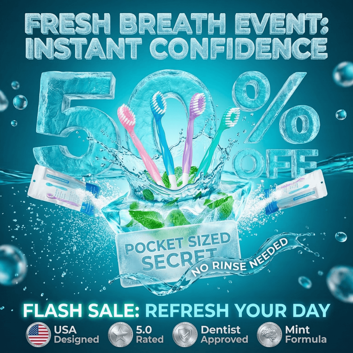 Complete 5-in-1 Travel Smile Set: Mini Toothbrush, Floss, Tongue Scraper & Toothpick