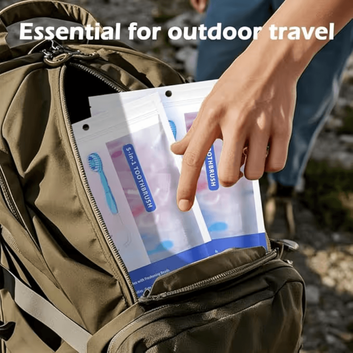 Complete 5-in-1 Travel Smile Set: Mini Toothbrush, Floss, Tongue Scraper & Toothpick