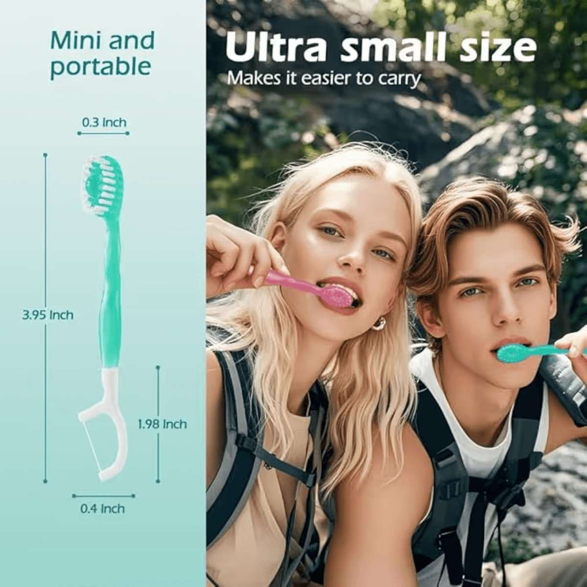 Complete 5-in-1 Travel Smile Set: Mini Toothbrush, Floss, Tongue Scraper & Toothpick