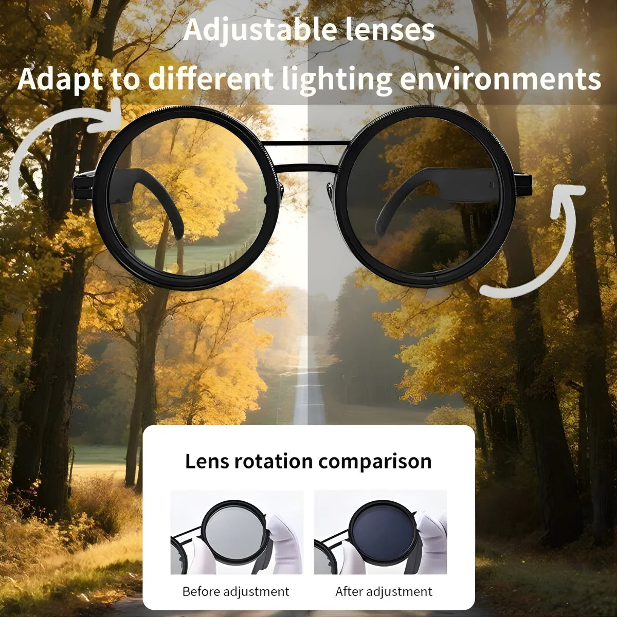 9 Levels of Personalized Light – AI Polarized Glasses