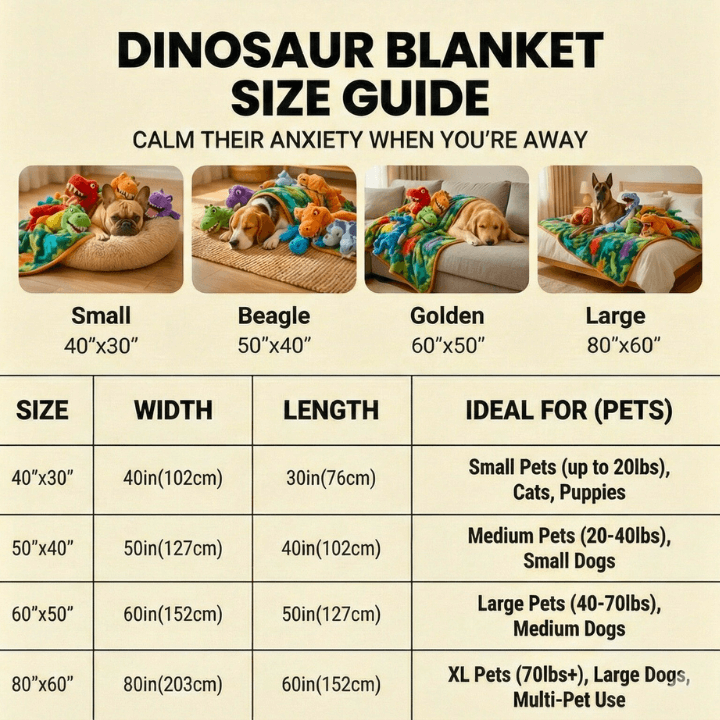 The 3D Dinosaur Calming Pet Blanket
