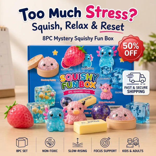 8-PIECE MYSTERY SQUISHY BOX: YOUR ANTI-STRESS TACTILE ECOSYSTEM